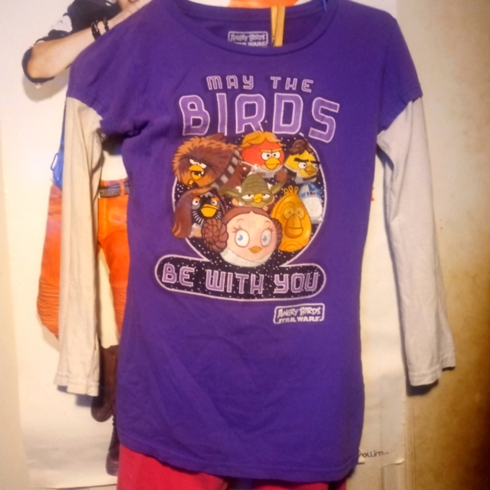 Angry Birds (Star Wars edition) + pink skinny jeans outfit combo